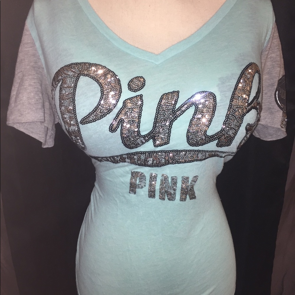 VS Pink bling shirt- cute cute cute! EUC!